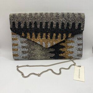 James Ascher (?) Hand Beaded Gold Luna Bag NWT